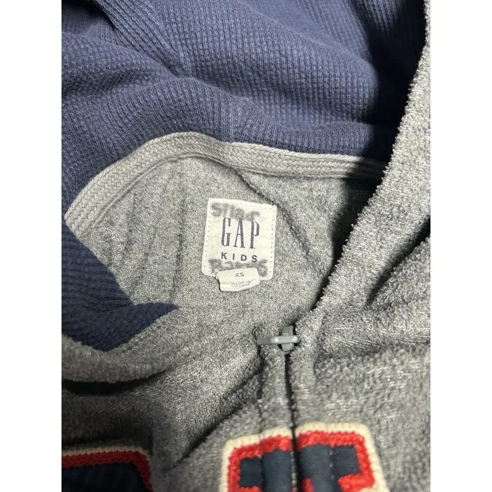 Gap Kids Logo Zip Hoodie Gray Full Zip Fleece Youth XS